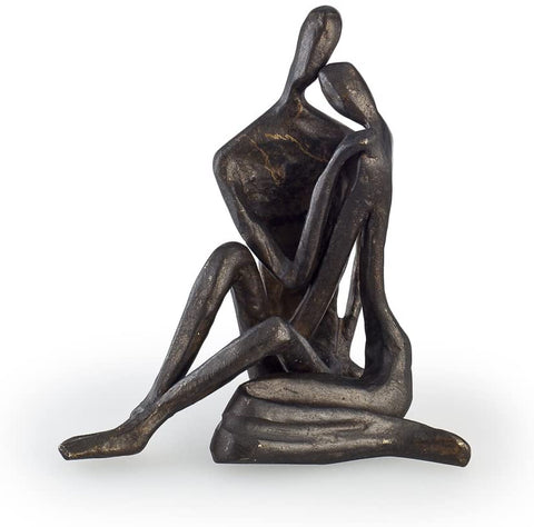 Oakestry ZD6786S Contemporary Sand-Casted Bronze Sculpture - A Couple&#39;s Tender Embrace - Small