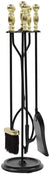 Oakestry Sutton 5-piece Fireplace Tool Set, Polished Brass and Black