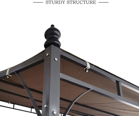 Oakestry Finefind Sunshade Awning Gazebo Outdoor Patio Tilt Tent Canopy Shelter Steel Frame for Backyard Deck, Khaki