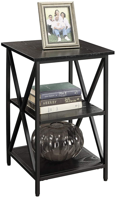 Oakestry 161849BL Tucson 3 Tier End Table, Black