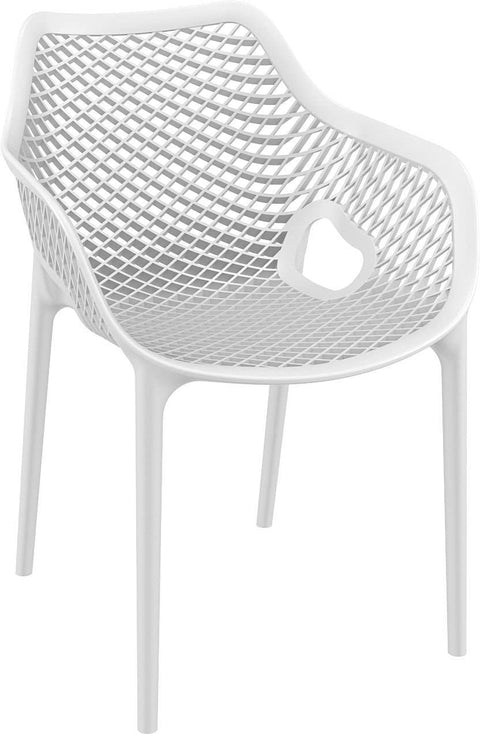 Oakestry Air XL Outdoor Patio Dining Arm Chair in White (Set of 2)