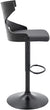 Oakestry Etienne Adjustable Swivel Gray Faux Leather and Black Metal Bar Stool