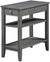 Oakestry American Heritage 1 Drawer Chairside End Table with Shelves, Dark Gray Wirebrush
