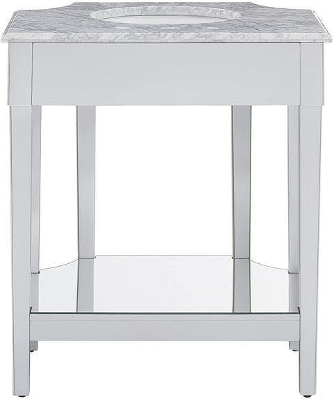 Oakestry AMZ1387TB Emmavale Marble Topped Mirrored Sink Vanity, Grey