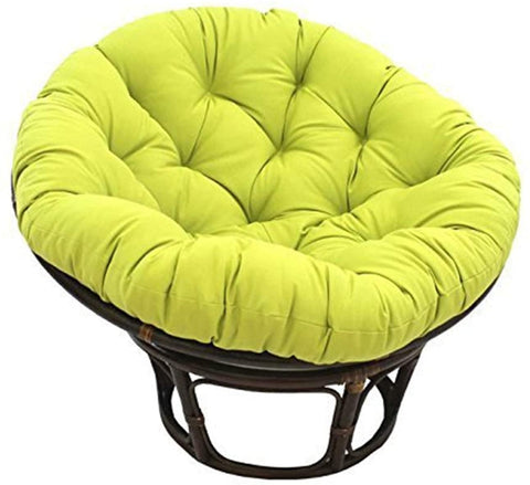 Oakestry Furniture Piece 42-Inch Rattan Papasan Chair with Solid Twill Cushion