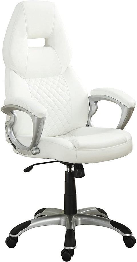 Oakestry Adjustable Height Office Chair White and Silver