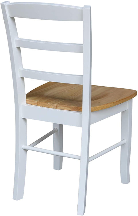 Oakestry Madrid Ladderback Chair White/Natural/Set of 2