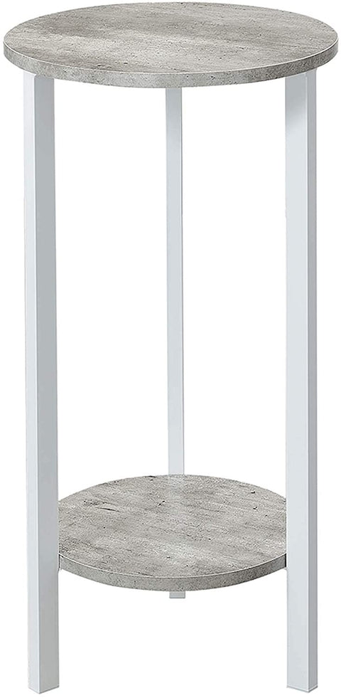 Oakestry Graystone 31&#34; Plant Stand, Faux Birch / White