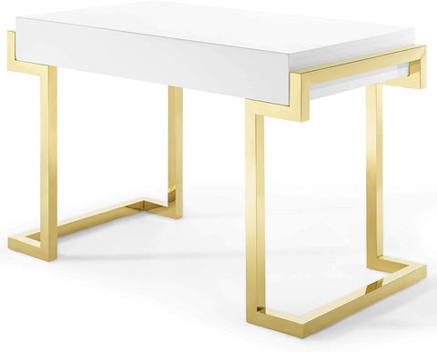 Oakestry Ring Office Desk, Gold White