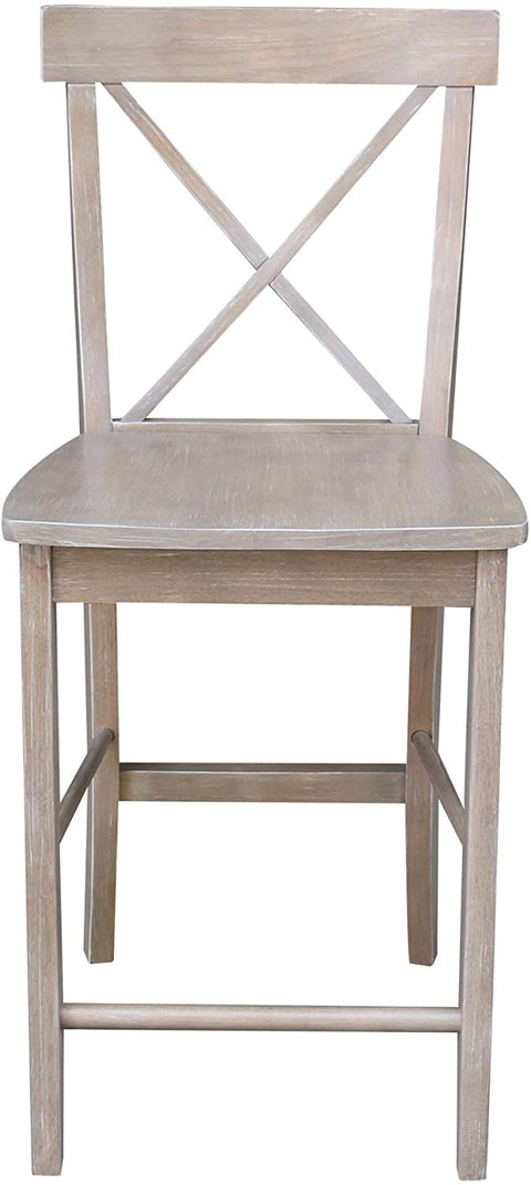 Oakestry X-Back Counterheight Stool-24 Seat Height Stool, Gray