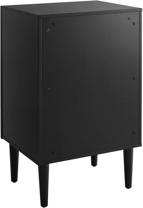 Oakestry CF1104-MB Everett Mid-Century Modern Record Player Stand, Matte Black