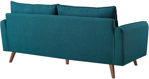 Oakestry Revive Contemporary Modern Fabric Upholstered Sofa In Teal
