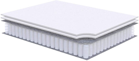 Oakestry enna 10” Innerspring and Memory Foam California King Mattress With Individually Encased Coils, White
