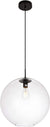 Oakestry Placido Collection Pendant D15.7 H16.5 Lt:1 Black and Clear Finish