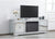 Oakestry Modern 72 in. Mirrored tv Stand with Wood Fireplace in Antique Silver