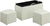 Oakestry Designs4Comfort Sheridan Storage Bench w / 2 Side Ottomans, White