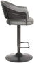 Oakestry Brody Faux Leather Swivel Barstool, Adjustable, Gray/Black