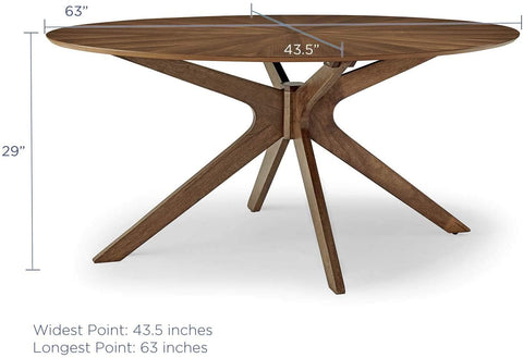 Oakestry Crossroads 63&#34; Oval Wood Dining Table, Walnut