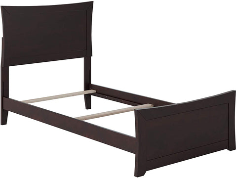 Oakestry Metro Traditional Bed with Matching Footboard and Turbo Charger, Twin XL, Espresso