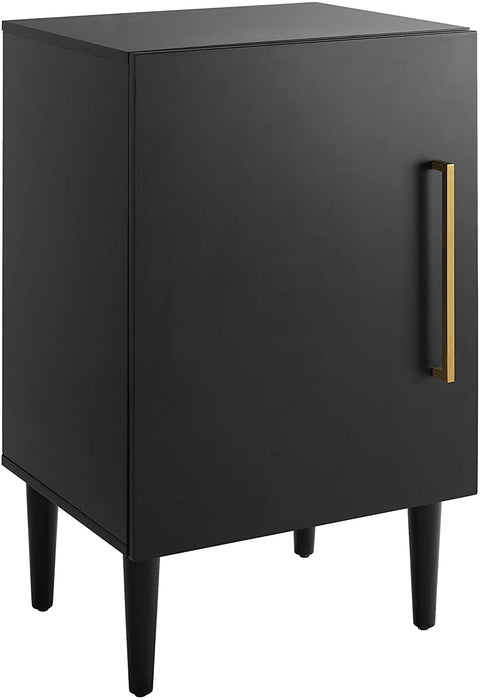 Oakestry CF1104-MB Everett Mid-Century Modern Record Player Stand, Matte Black
