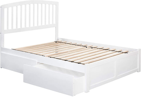 Oakestry Richmond Platform Bed with 2 Urban Bed Drawers, Full, White