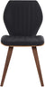 Oakestry Ontario Faux Leather and Wood Dining Chairs-Set of 2, 19&#34; Seat Height, Black/Walnut