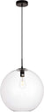Oakestry Placido Collection Pendant D15.7 H16.5 Lt:1 Black and Clear Finish
