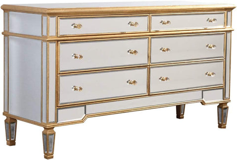 Oakestry 6 Drawer Dresser 60&#34;x20&#34;x34&#34;H GC Gold Leaf