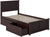 Oakestry Madison Platform Matching Foot Board and 2 Urban Bed Drawers, Twin XL, Espresso