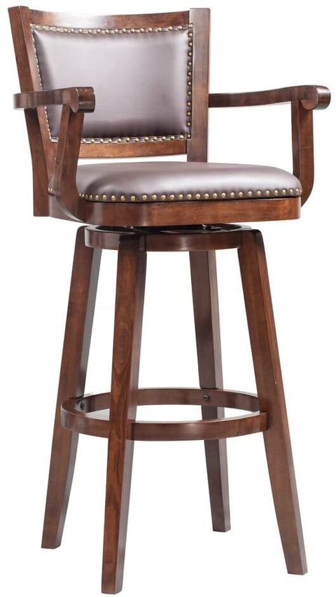 Oakestry Broadmoor Swivel Extra Tall Barstool, 50-Inch, Cappuccino