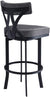 Oakestry Natalie Contemporary 26&#34; Counter Height Barstool in Black Powder Coated Finish and Vintage Grey Faux Leather