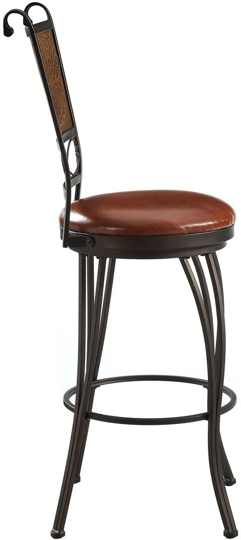 Oakestry Furniture Bronze with Muted Copper Stamped Back Bar Stool, 30-Inch