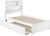 Oakestry Newport Platform Bed with Flat Panel Footboard and Turbo Charger with Twin Size Urban Trundle, White