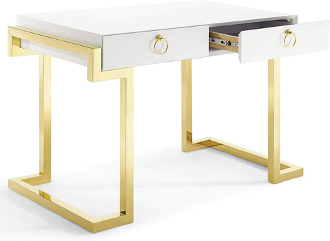 Oakestry Ring Office Desk, Gold White