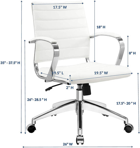 Oakestry Jive Office Chair, Mid Back, White
