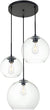 Oakestry Baxter 3 Lights Black Pendant with Clear Glass