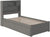 Oakestry Newport Platform Flat Panel Footboard and Turbo Charger with Urban Bed Drawers, Twin, Grey