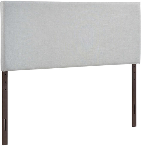 Oakestry Region Linen Fabric Upholstered King Headboard in Gray