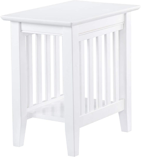 Oakestry AH13202 Mission End Table Chair Side Table, White