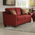 Oakestry Cleavon II Loveseat with 2 Pillows, Red Linen
