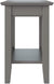 Oakestry Mission Chair Side Table with Charging Station, (22&#34; x 14&#34;), Grey