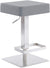 Oakestry Kaylee Contemporary Swivel Barstool in Brushed Stainless Steel and Grey Faux Leather