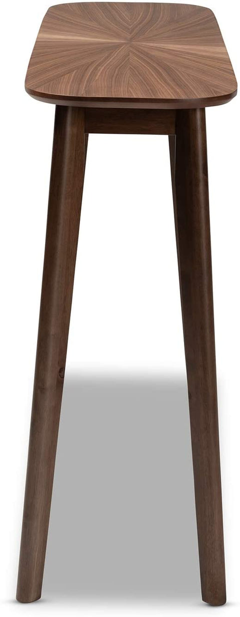 Oakestry Wendy Mid-Century Modern Walnut Finished Wood Console Table