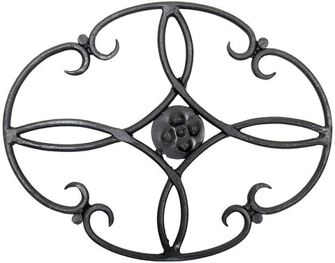 Oakestry, Clover woodstove Tabletop Wrought Iron Trivet, Black