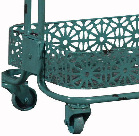 Oakestry 3-Tier Cart Metal, Turquoise