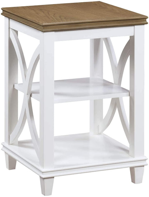 Oakestry Florence End Table, Driftwood/White