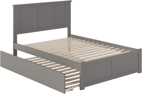 AFI Madison Platform Flat Panel Foot Board and Full Size Urban Trundle Bed, Grey