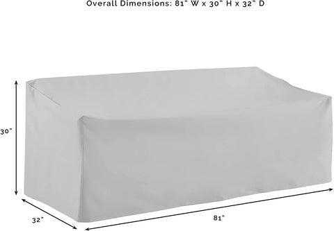 Oakestry CO7503-GY Heavy-Gauge Reinforced Vinyl Outdoor Sofa Cover, Gray