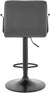 Oakestry LCLABABLGR Laurant Adjustable Gray Faux Leather Swivel Bar Stool Grey, Adjustable Height