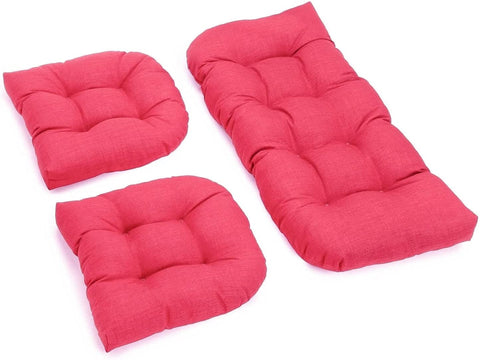 Oakestry 3-Piece Solid-Color Settee Replacement Cushion Set Merlot